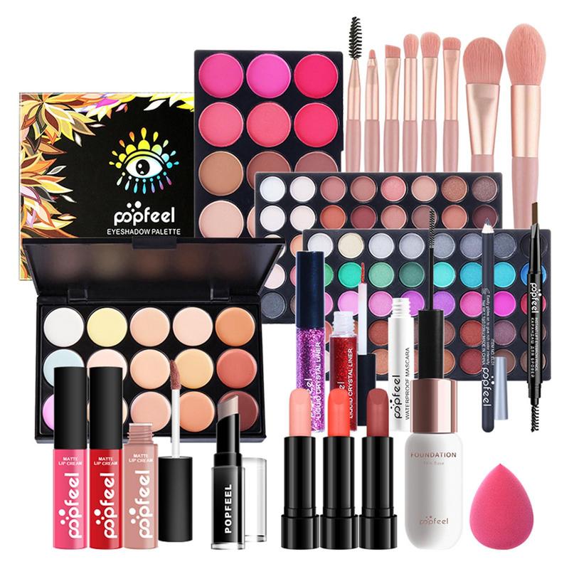 Sdattor 24Pcs Make Up Kit Bundle Makeup Set Makeup Bundle Adult Teen Makeup - Includes Makeup Brush Set Makeup Eyeshadow Palette